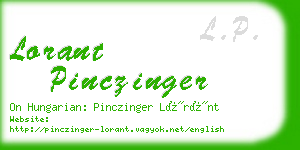 lorant pinczinger business card